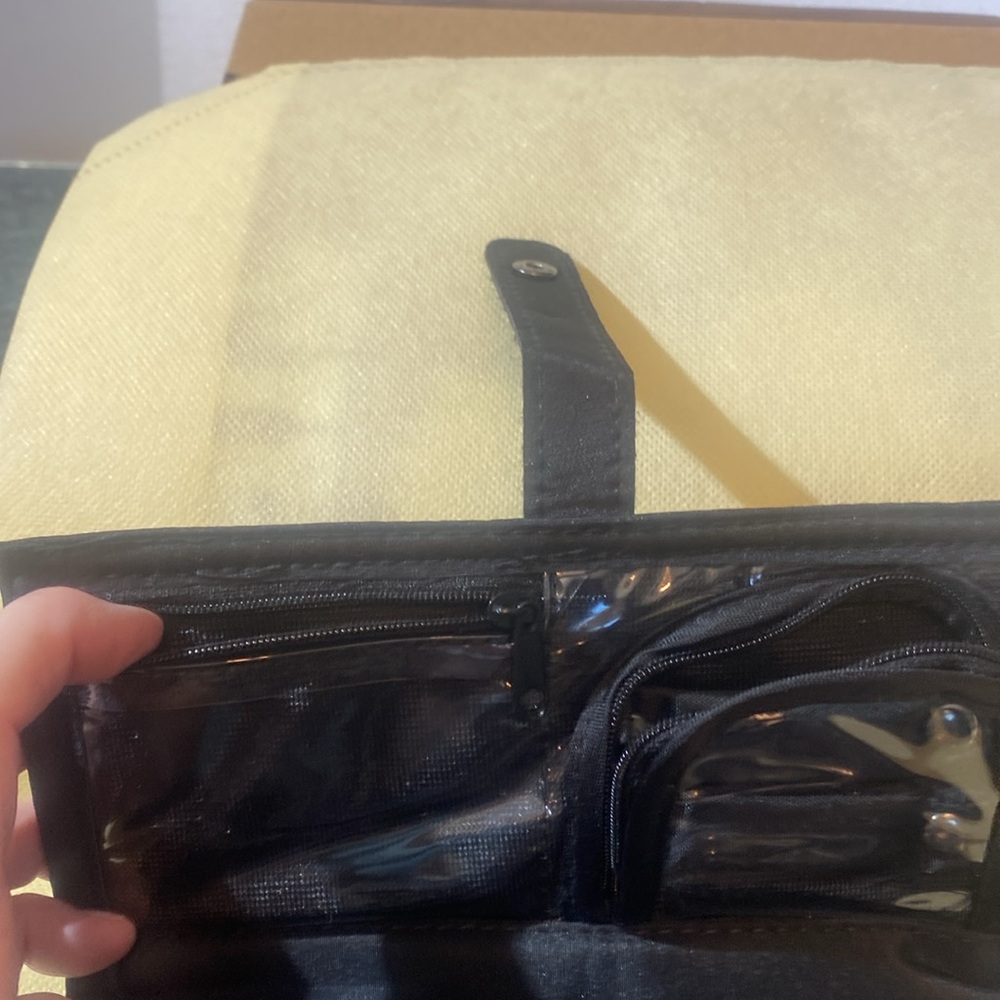 NWOT-Travel Jewelry Case-Polyester w/Rhinestones front, closes w/snap - Picture 6 of 15